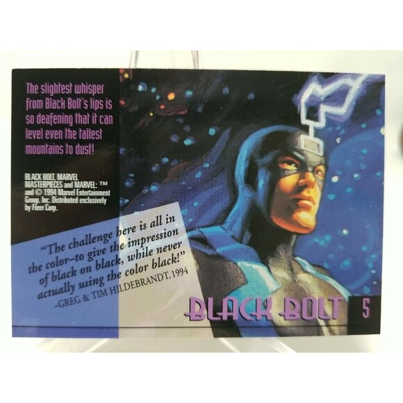 1994 Fleer Marvel Masterpieces Black Bolt #5 Hildebrandt Brothers Vintage (a7) - Picture 2 of 2